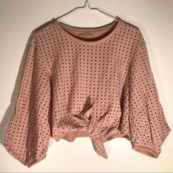 Zara Dusty Pink Puff Sleeve Blouse - S - Picture 1 of 3